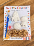 Set of 10 space themed plaster painting party favors