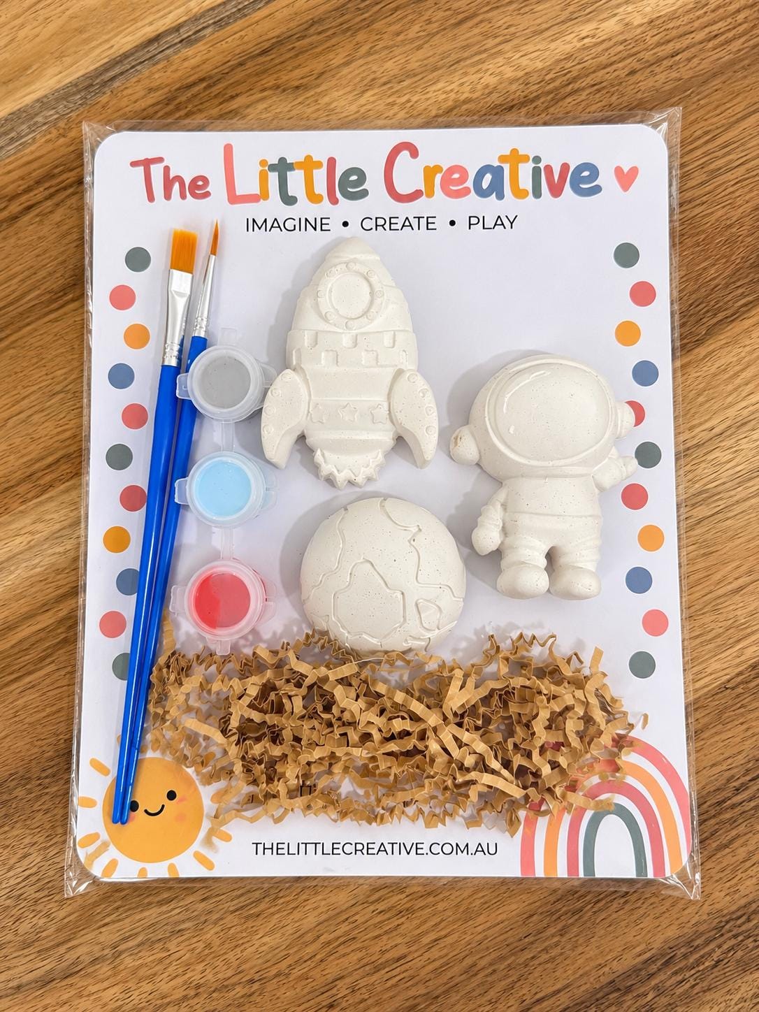 Set of 10 space themed plaster painting party favors