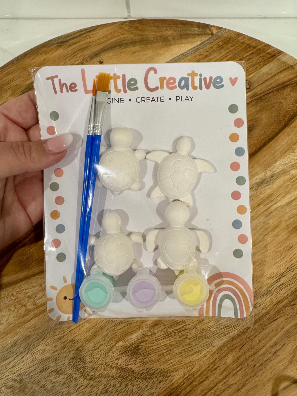 Set of 10 turtle themed plaster painting party favors