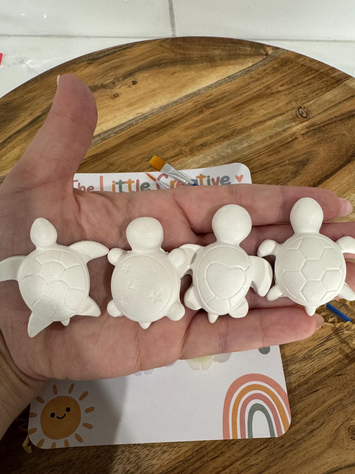 Set of 10 turtle themed plaster painting party favors