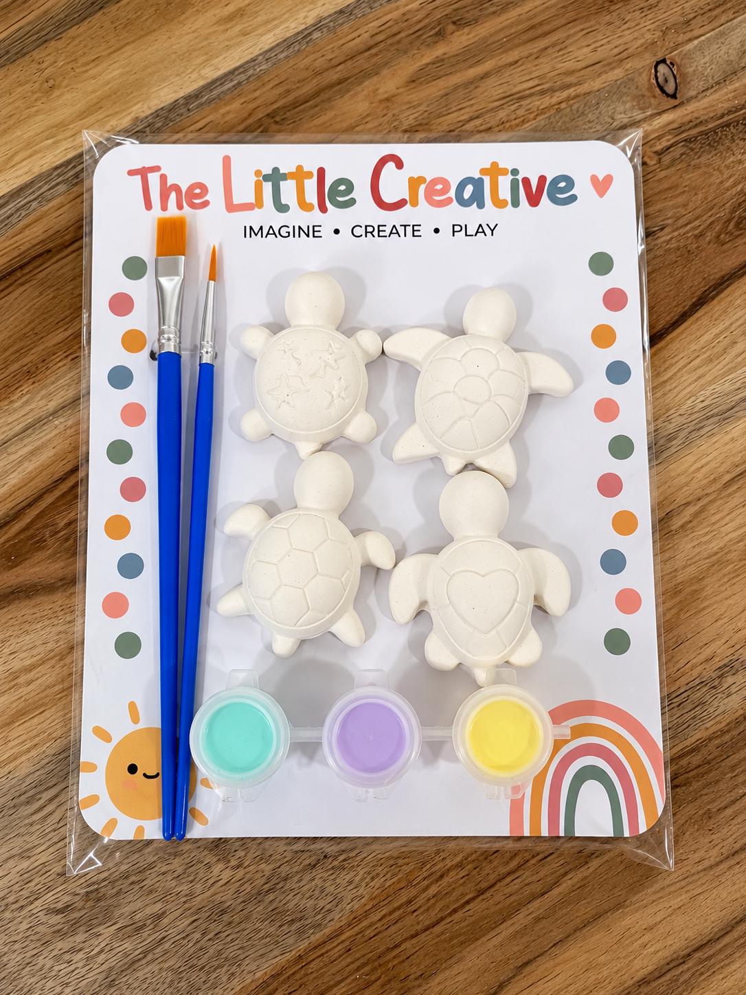 Set of 10 turtle themed plaster painting party favors