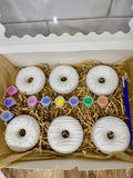 Plaster Donut Box Painting Kit – Personalised Colours – Kids Craft Activity & Party Favours