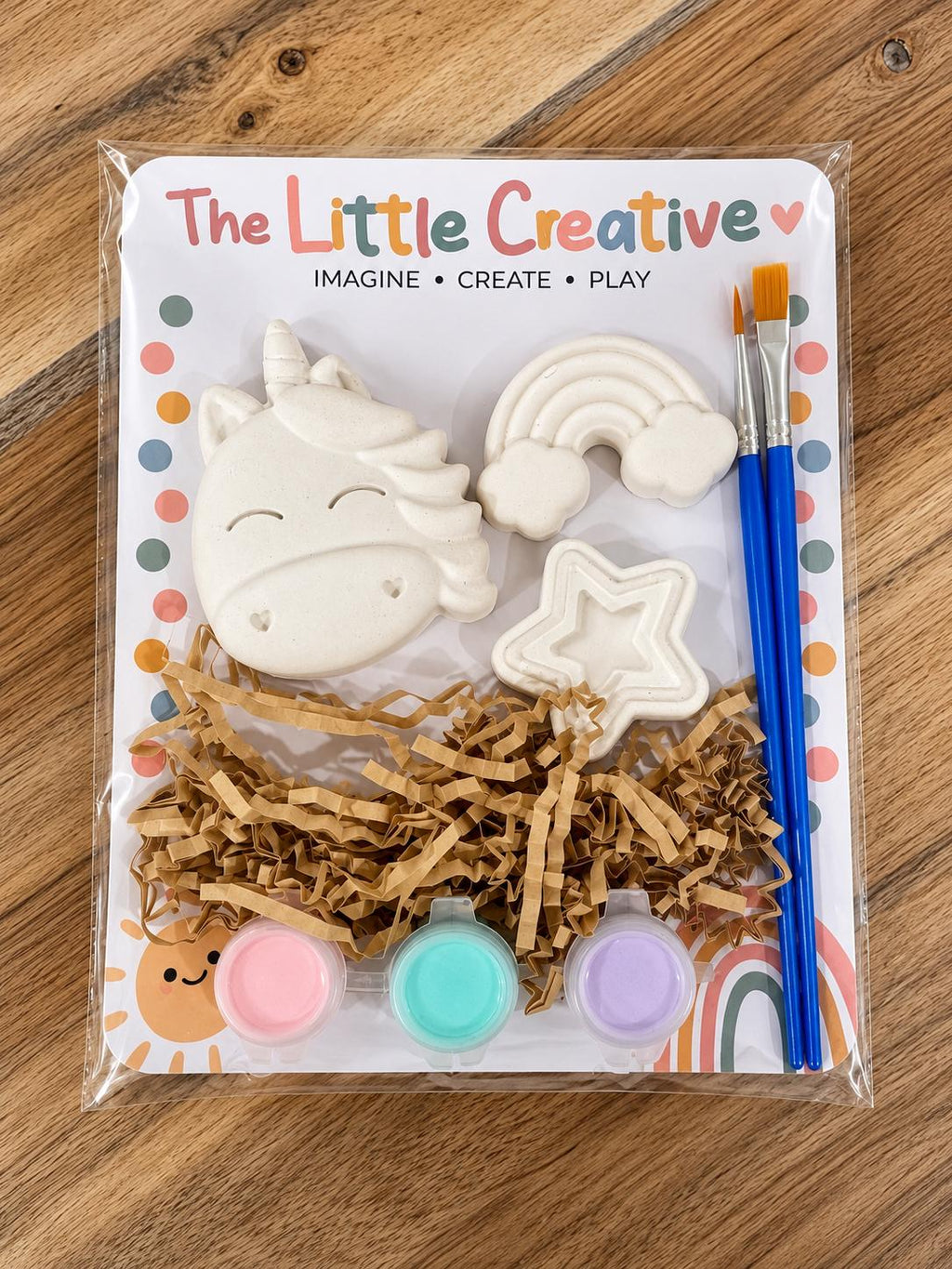 Set of 10 unicorn themed plaster painting party favors